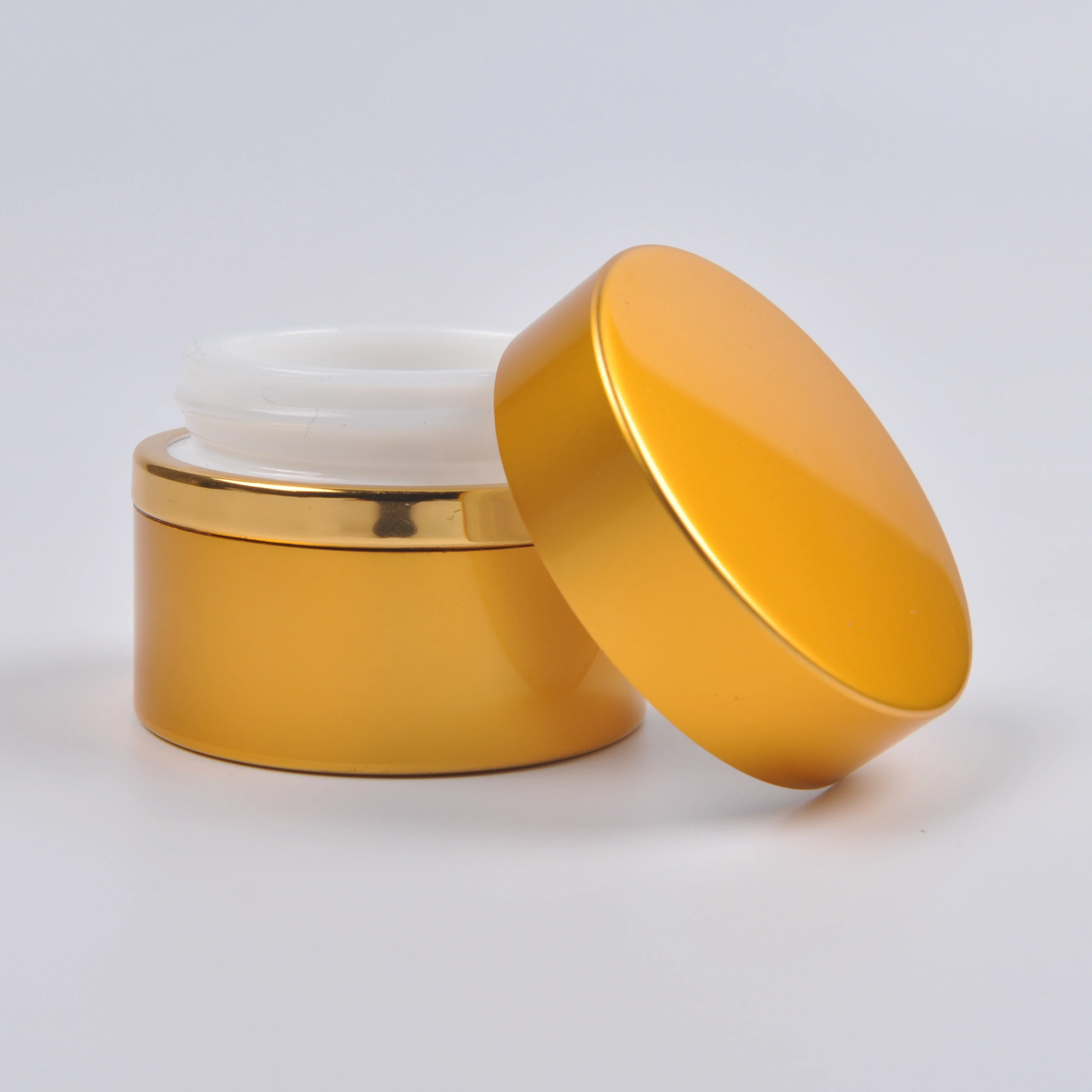 Matte Silver Aluminum Luxury ceramic cosmetic Cream Jars jar green cosmetic jar