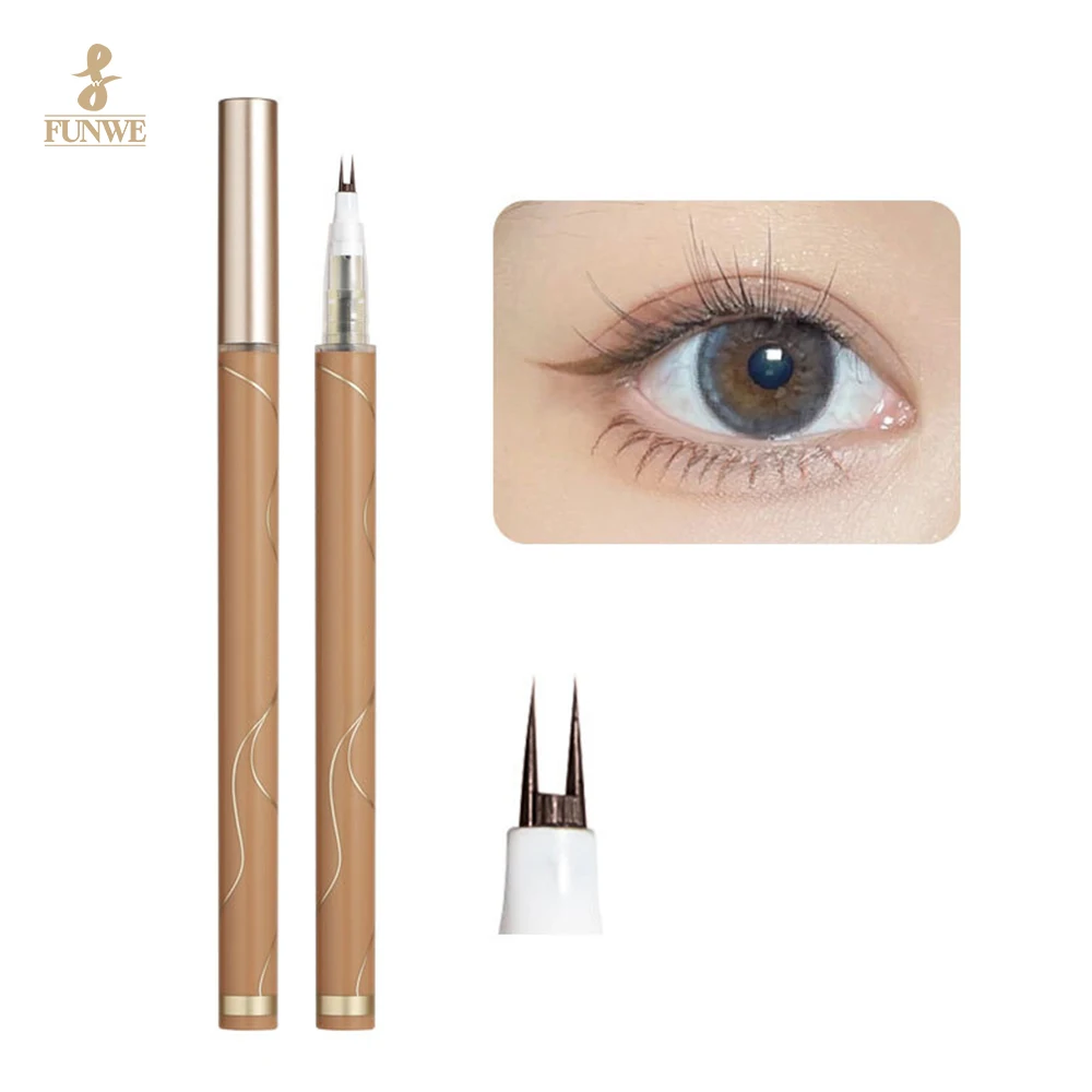 High Quality Matte Black Waterproof Pencil Eye Liner Pen Sweat Resistant Brown Liquid Pen For Woman Eye Make-up