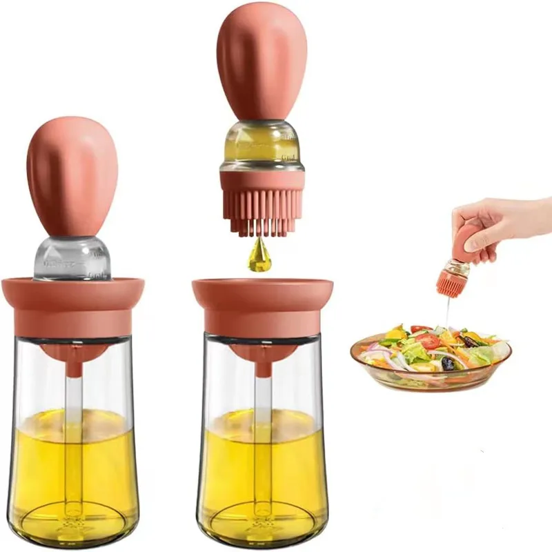 2023  Portable Silicone Oil Bottle with Brush oil dispenser with brushaking BBQ Tools Sets