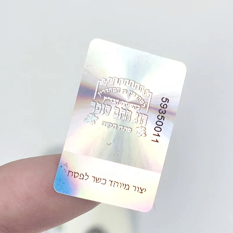 Sticker Labels Adhesive Custom Holographic Roll Waterproof Authenticity Transparent Overlay Psa Printing Round Void Hologram Lab