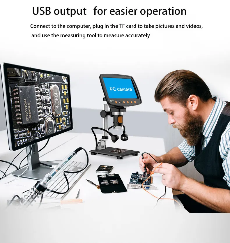 Digital Microscope Camera 130X Zoom Electric Microscope Camera Microscopes Cameras And Screens