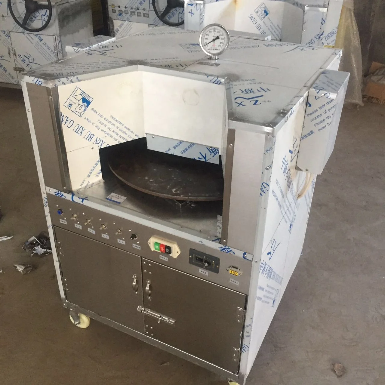 High efficiency Gas type automatic rotating biscuit baking machine/commercial stainless steel pizza pancake furnace oven