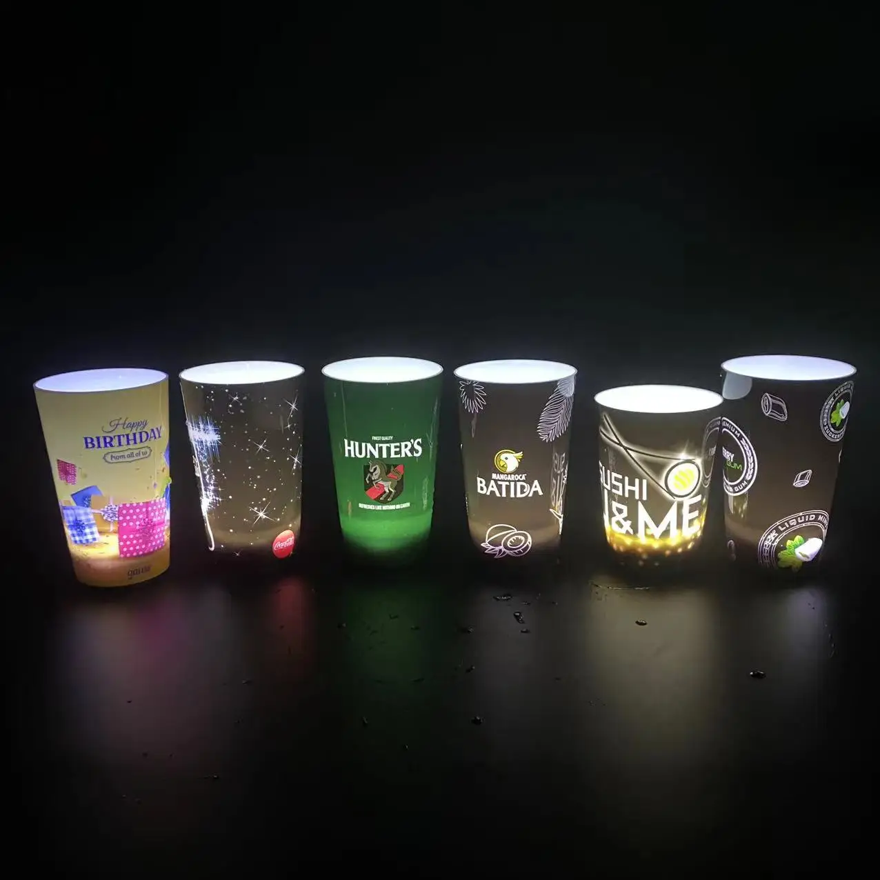 Custom liquid water Sensitive Light Up Cup Plastic led cup Wine Glass Bar beer Led Glowing Cup for bar