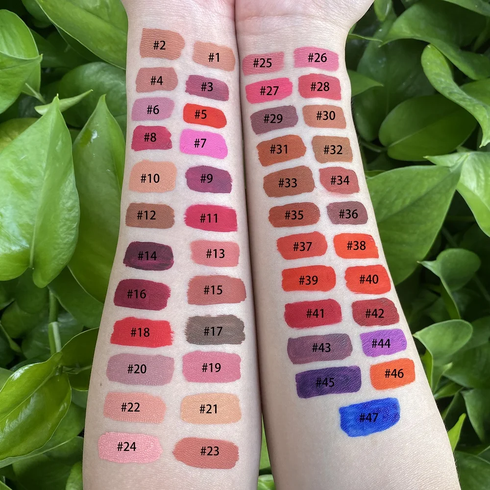 high quality cosmetic make your own 57 colors no logo nude liquid lipstick makeup matte  lip gloss