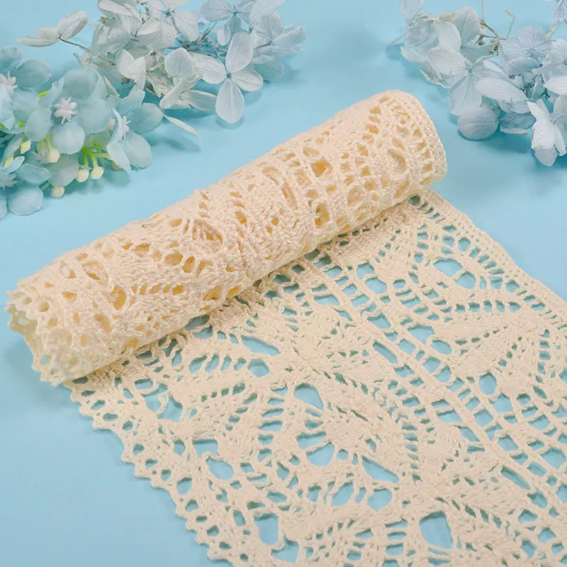 Wholesale Cotton Lace Crochet Ribbon Lace Width 12cm Lace Trim Edging Wedding 2023