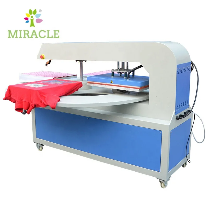 Pneumatic Heat Press Machine 4 Working Station 38x38 Automatic Rotating Fast Printing T shirt Heat Transfer Machines