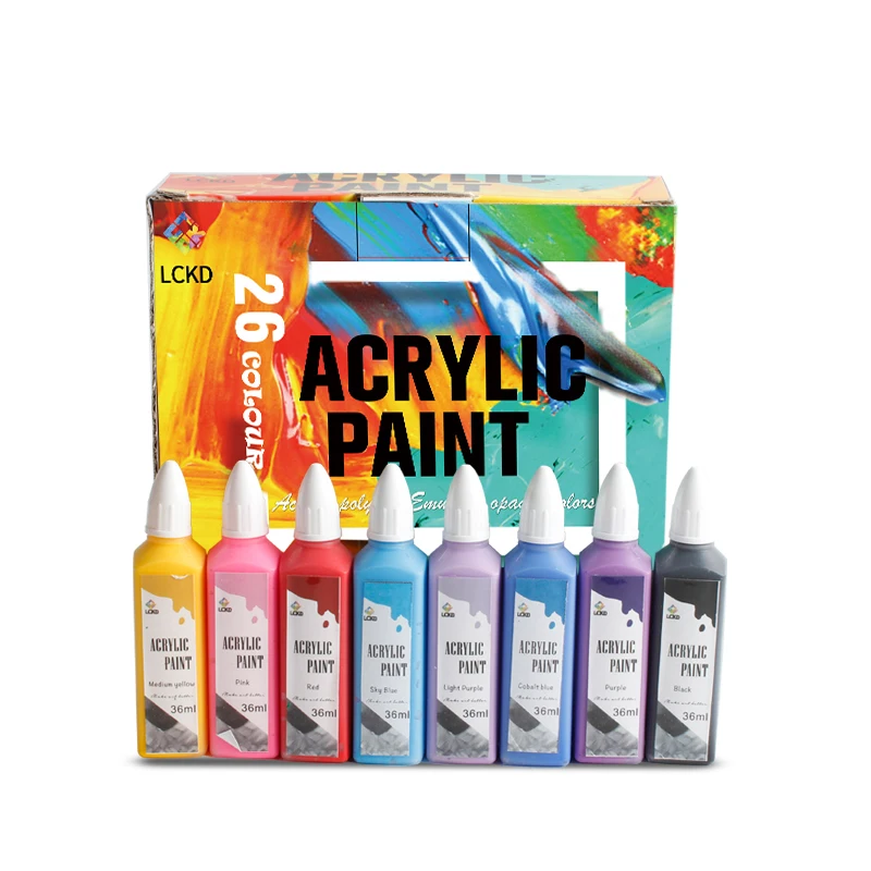 Профессиональный Nail Art оптовые поставки 26 цветов нетоксичные, водостойкие акриловая краска для рисования набор