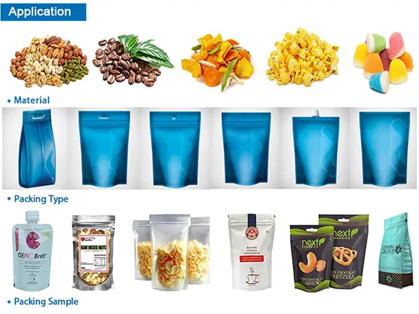 Automatic Horizontal Oat Flakes Standup Pouch Doypack Ziplock Premade Bag Packing machine