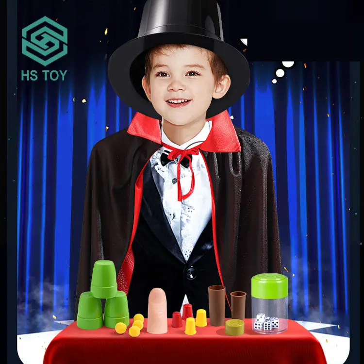 HS Stunning Game Learning Magic Show Beginner Easy Play Kid Magic Tricks Kit Box With Hand Gift Box