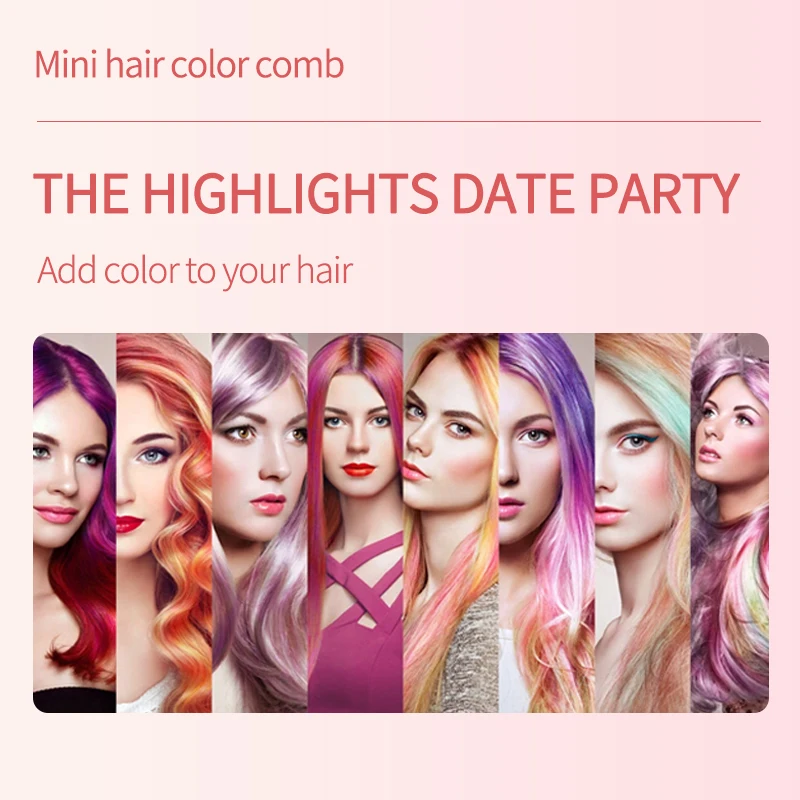 Temporary Hair color clay comb fast change hair colors water proof and keep color lasting time