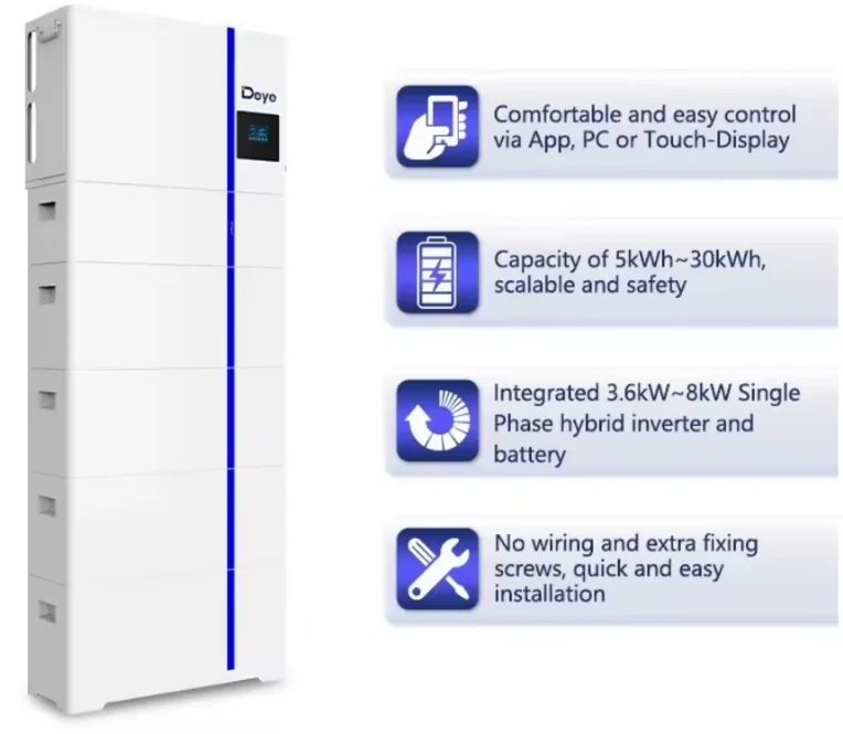 Deye battery AI-W5.1-5/6/8/P1-EU AI-W5.1-8/10/12P3-EU LiFePO4 51.2V 5.12kwh Energy Storage Deye lithium batteries