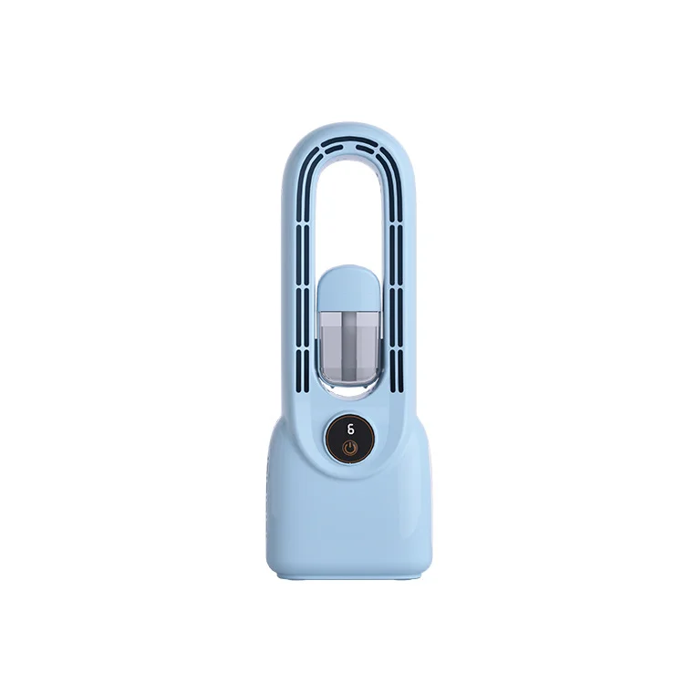 Manufacturer Wholesale Sleek Modern Blue Bladeless Fan Designed To Blend Seamlessly Offering Cooling Performance