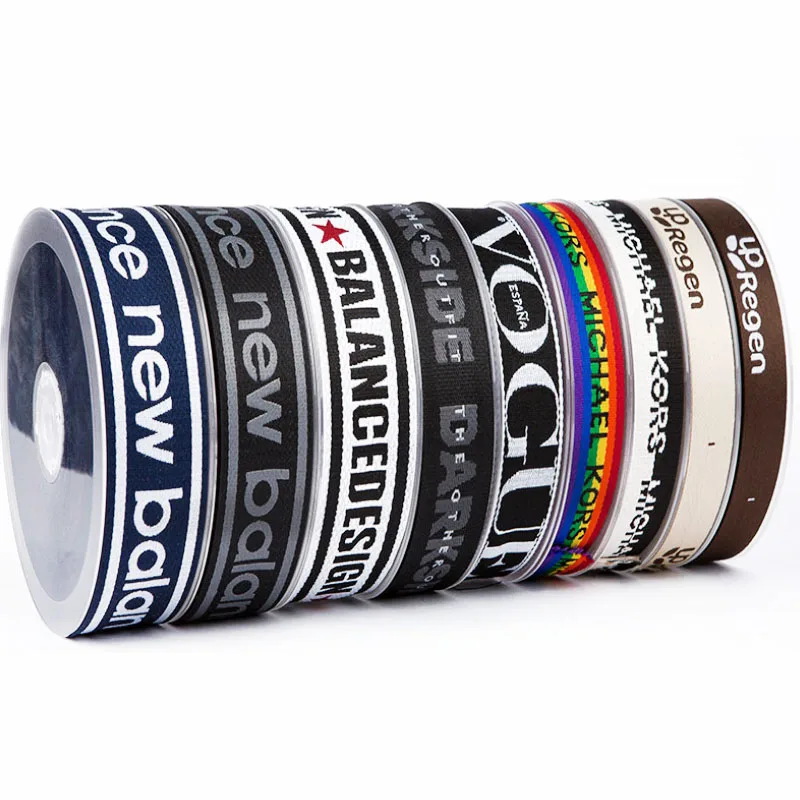 custom logo material image design Multi-Colored Woven jacquard hook rope 1.5 inch 38 mm cotton 100% nylon webbing ribbon Belts