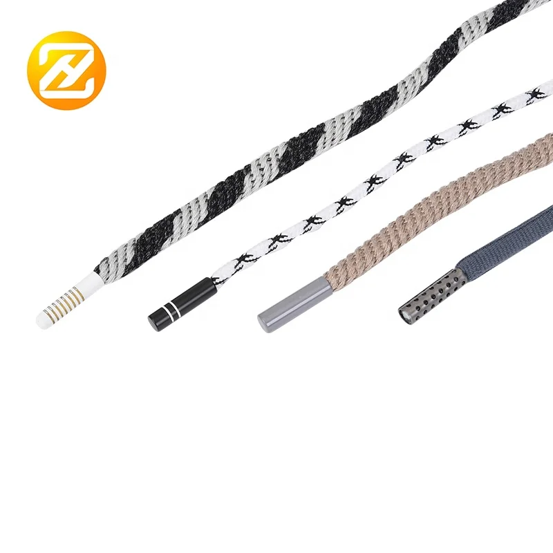 Custom Drawstring Cord Colored Round Hoodie Draw String With Rubber Tips Draw Cords Aglets Custom Logo