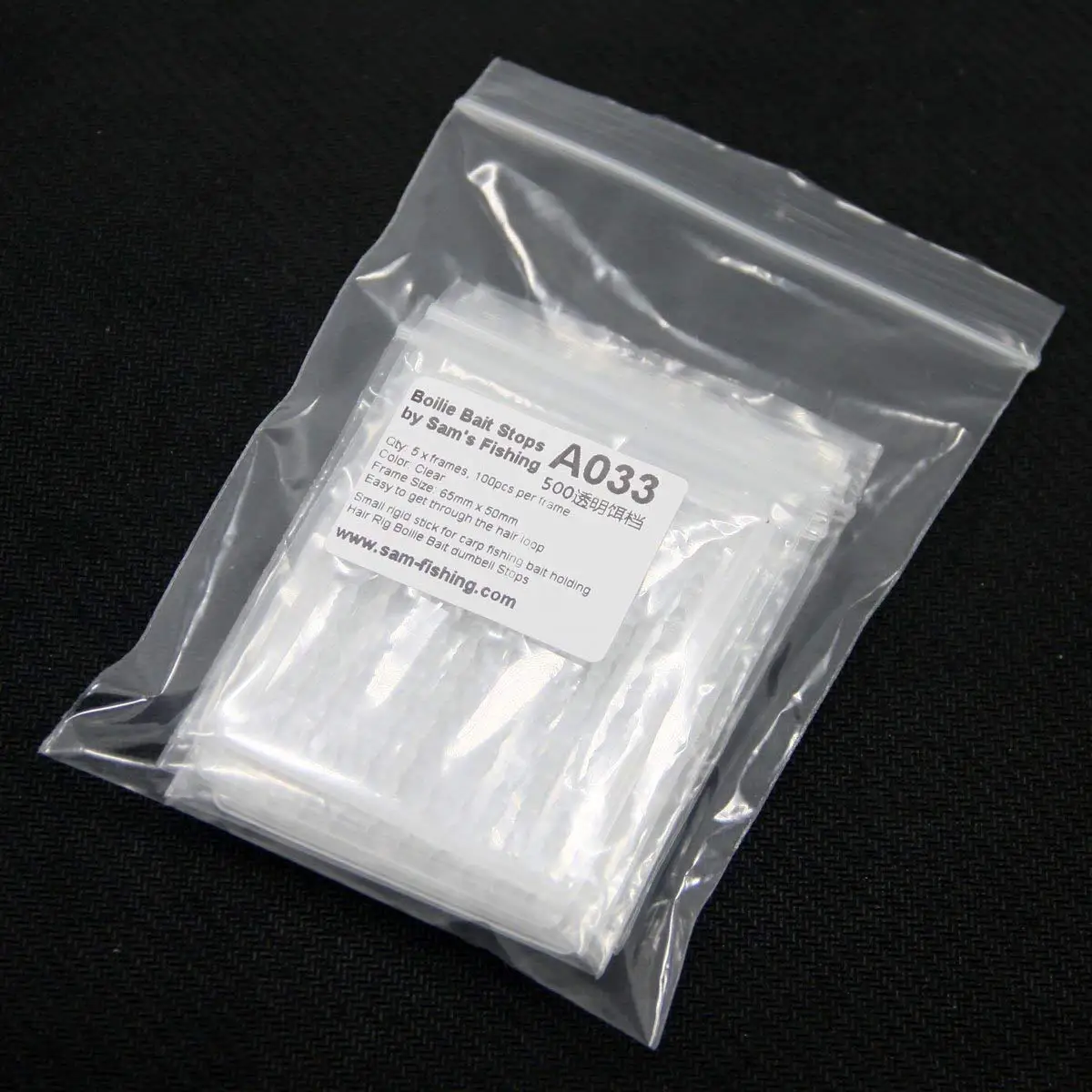 SAMSFX 500PCS Carp Fishing Hair Stops for Fishing Float Baitstops Boilie Stops Clear Color