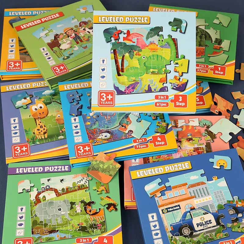 U Plus 2023 new product early educational learning toy magnetic book wooden jigsaw puzzle