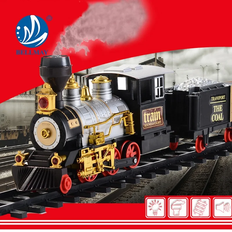 Bemay Toy Attractive Colorful Toy Train Track Electric Rail Train Toy Railway With Light And Music