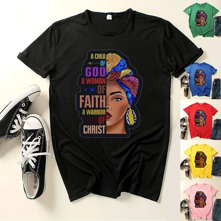 Fashion Funny Personnalised African Black Girl History Month Tees Female Melanin 100 Polyester T Shirts Ladies Tops