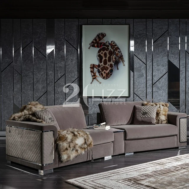 Роскошная гостиная диван мебель секционная ткань Loveseat и стул