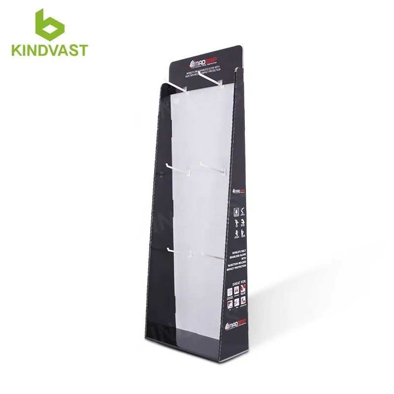 custom retail easy assembly cdu hooks cardboard counter display tool table top display stand
