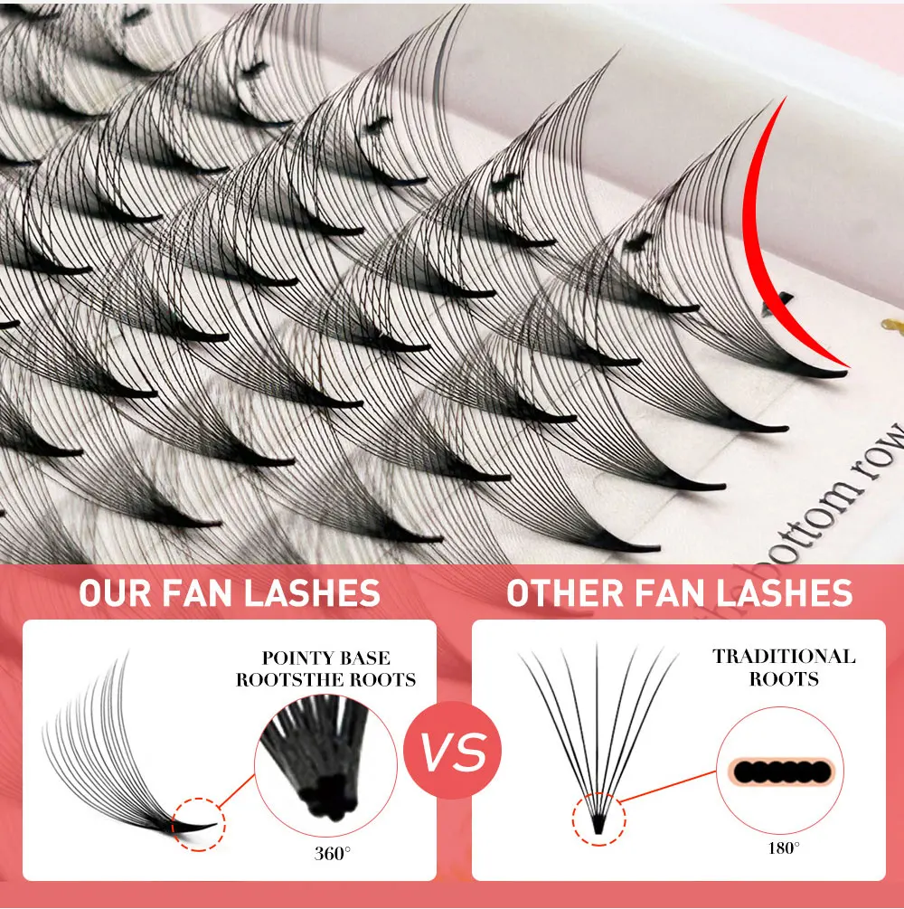 factory wispy premade volume fans eyelash extension promade korean pbt faux mink silk volume hand made short stem fan eyelashes