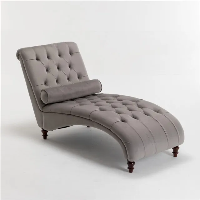 
European single seat hot-selling chaise lounge with the dark brown gourd feets 