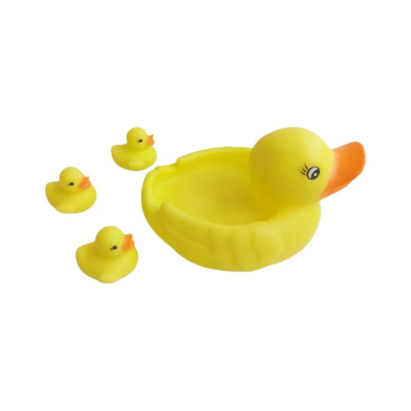 High Quality Soft PVC Plastic Baby Shower Bath Toy Rubber Duck with a Mother Three Ducklings
