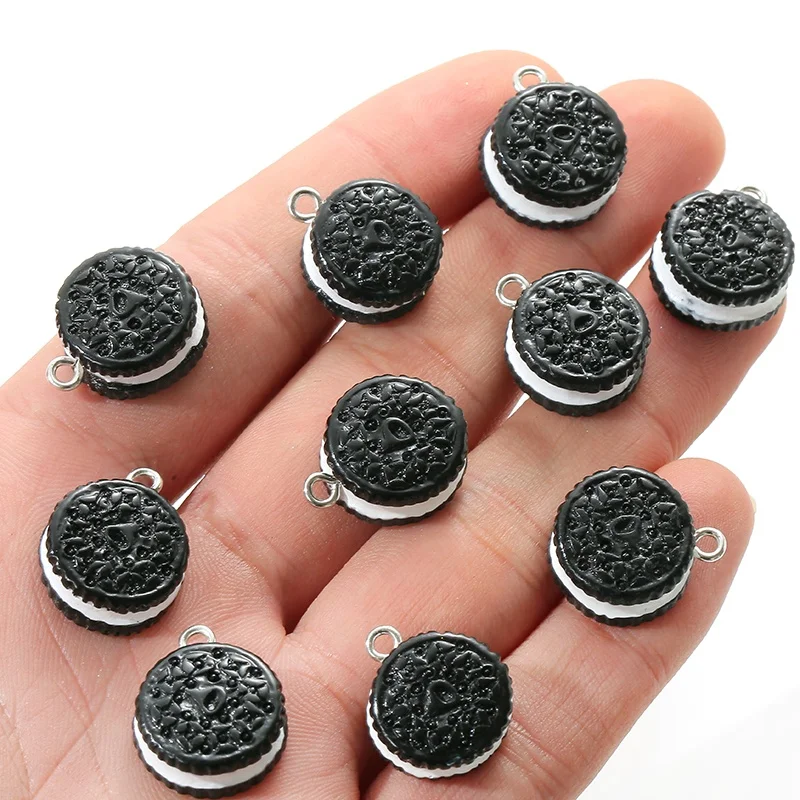 Мультяшные подвески из смолы с имитацией еды в виде половины сэндвича ОРЕО талисманы для изготовления ювелирных изделий «сделай сам» аксессуары ручной работы