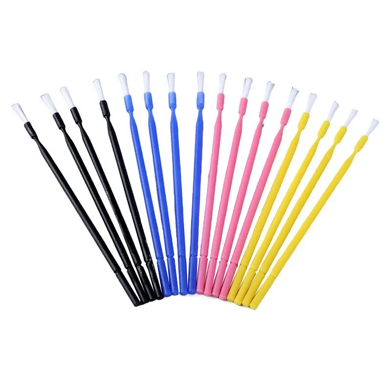 100pcs/Box Dental Disposable Micro Applicator Brushes Long Head Bendable Neck Sticks Brushes for Makeup Dentistry Care Cleaning