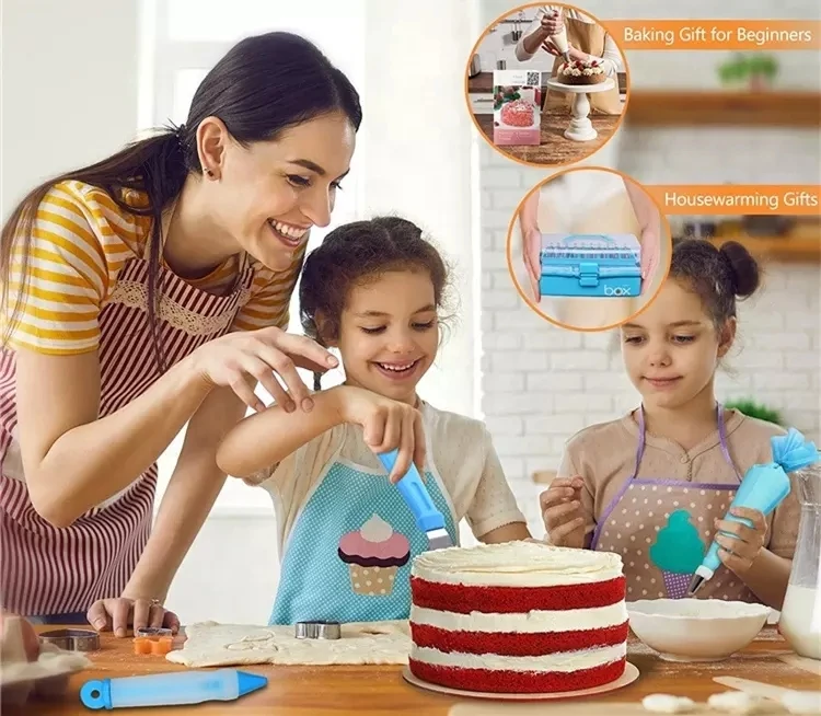 Wholesale 236PCS Turntable Icing Nozzle Icing Piping Tips Pastry Fondant Baking Equipment Tools Steel Accessories Cake Set 1.6kg