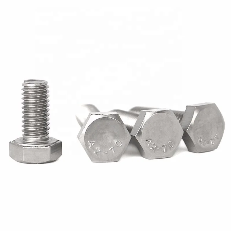 Hot Sale HDG DIN933 Hexagon Head Bolts With Full  Stainless Steel 304  316 DIN 933 Hex Head Bolt