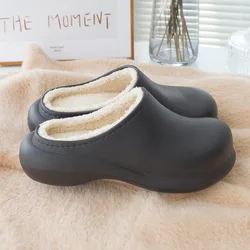 Furry Slides 2021 New Winter Soft Home  Plush Slipper Indoor Shoes  Women Waterproof Eva Fur Slippers For Ladies