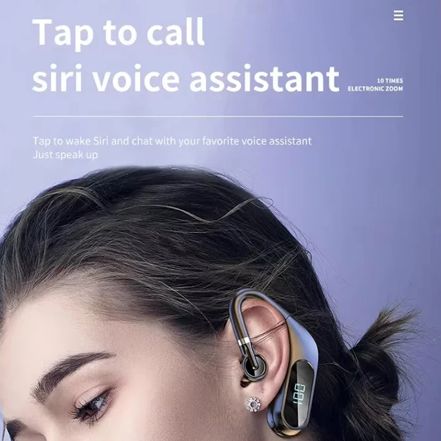 Wholesale TWS Headphone Hanging Ear Business Earphone HD Sound Wireless Sports Open Ear Over Headset With LED Display Earbud