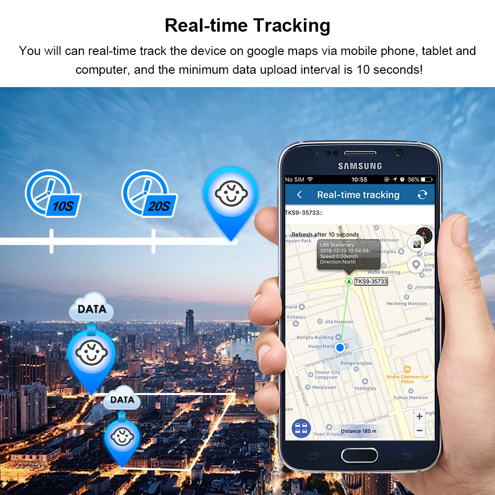 Portable GPS Tracker TK1000 Real-time Tracking Mini GPS Tracker
