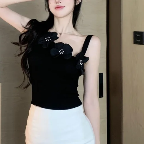 TWOTWINSTYLE White Patchwork Appliques Safety Vest Women Clothing Sleeveless Backless Slimming Vest For Women