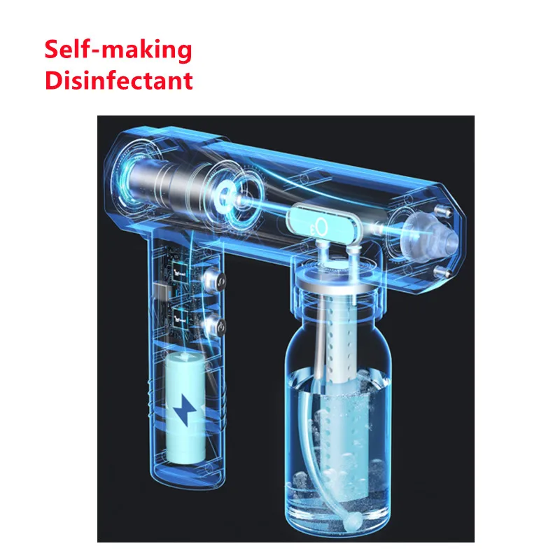Электрический пульверизатор ULV, портативный беспроводной автоматический распылитель O3, нано-паровой самогенерируемый дезинфекционный пистолет-распылитель