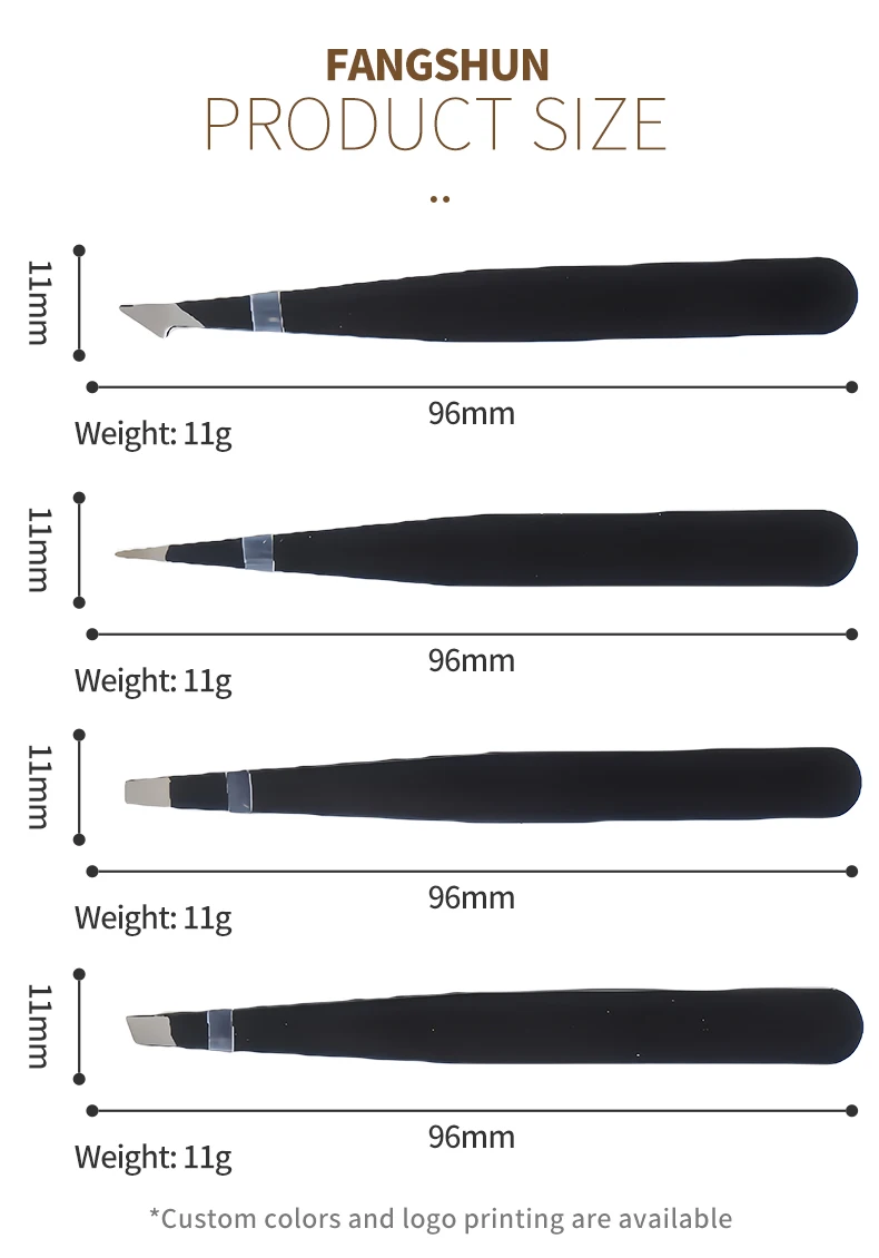 Wholesale Black Assorted Color Stainless Steel 4 Pcs Multi Functional Beauty Eyebrow Tweezers set