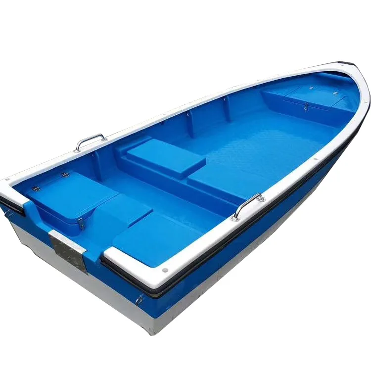 14ft/4.3m Cheap Price  Fiberglass Material Fishing Work Boat Blue racing boats