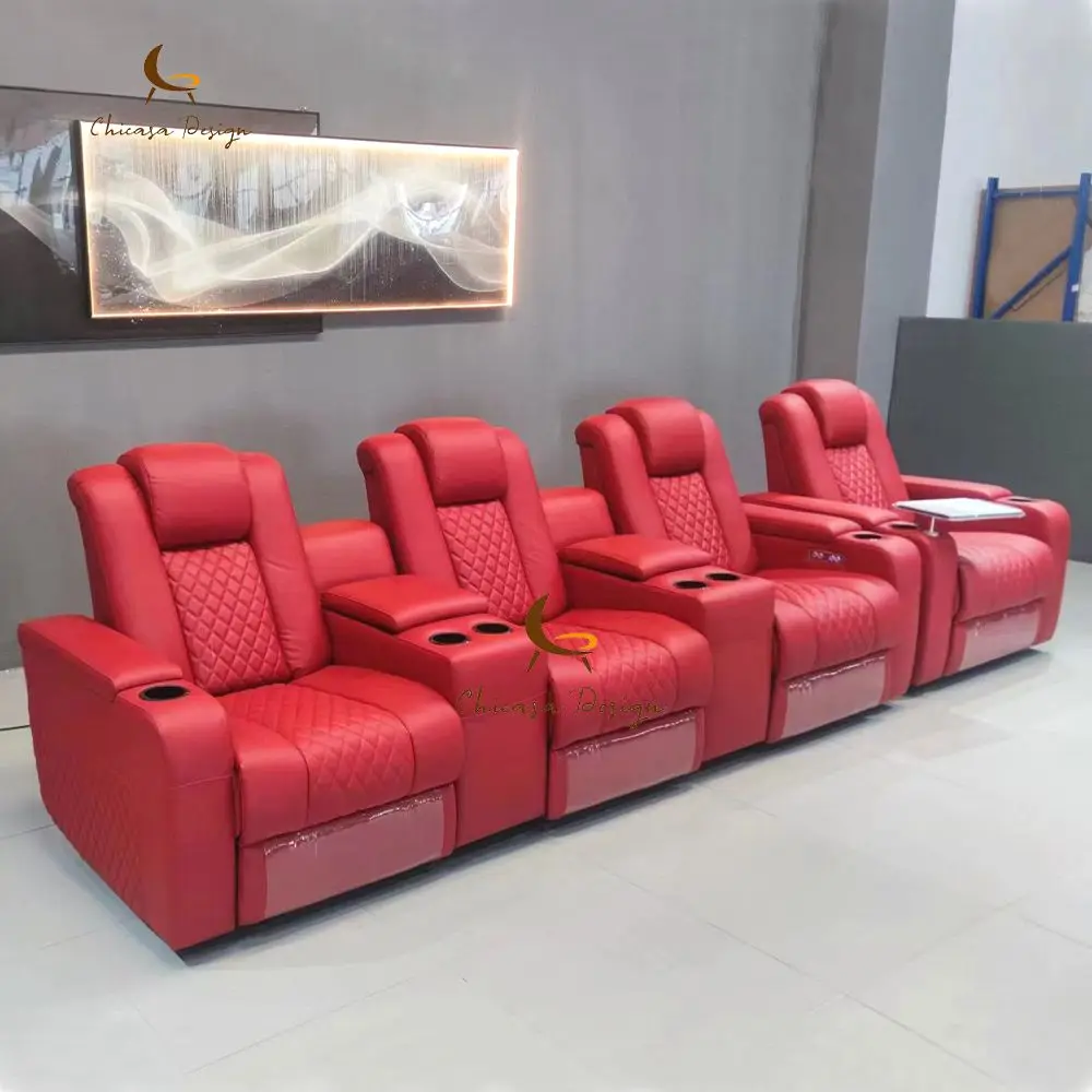 Leather Electric Massage Chair red Leather Electric Massage Cinema Chair