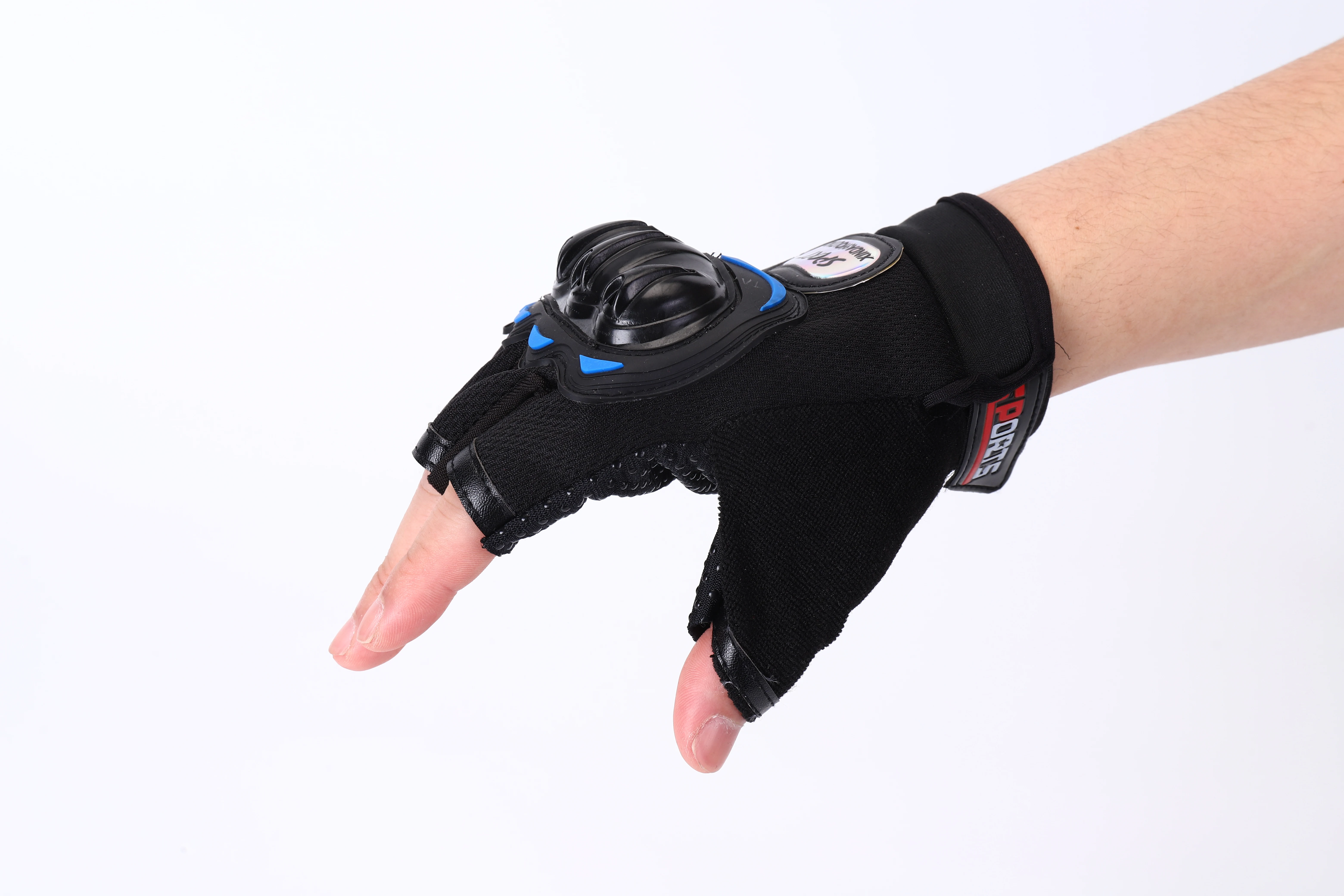 Anti-collision ABS Shell Custom Logo Half Finger Mountain Bicycle Other Sports Gloves for Bike Riding Racing