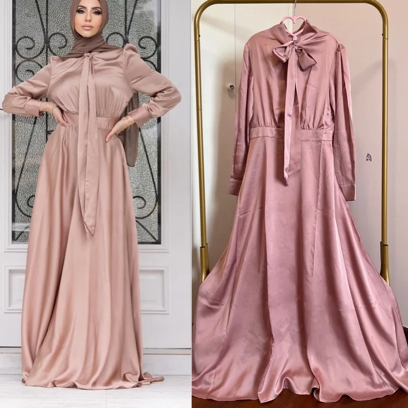 Solid Color Woman Cabaya Turkish Buibui Abaya Muslim Skirt Women Dubai Fashon Open Abaaya Muslim Dress Abaya