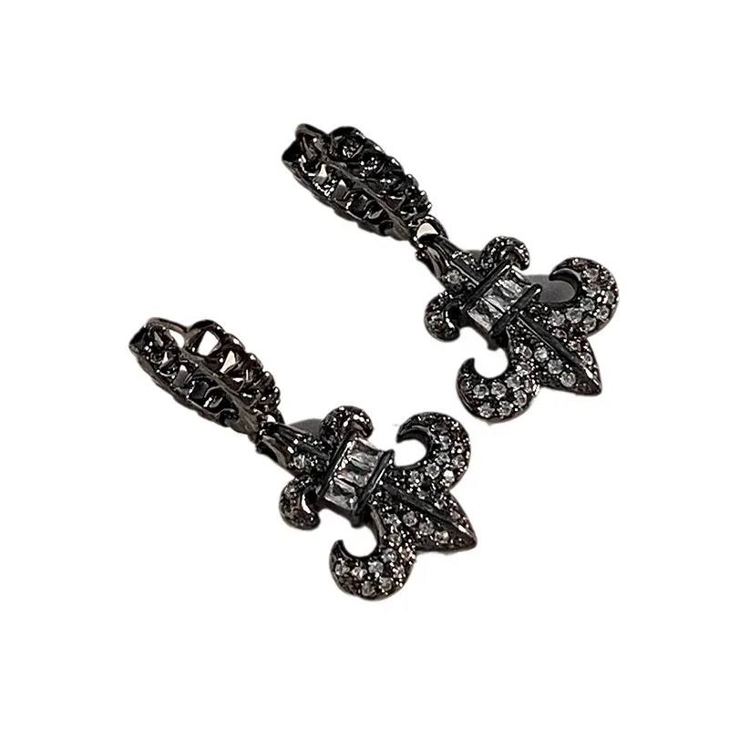 Hot Sale Brass Anchor Men Women Earrings Fashion Earrings Hoop Silver Gold Black Huggie Hoop Earrings