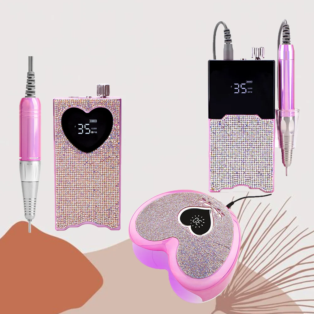 Профессиональный перезаряжаемый аппарат для педикюра 35000 об/мин Электронная дрель ногтей маникюрная Сушилка лампы сушки гель-лака