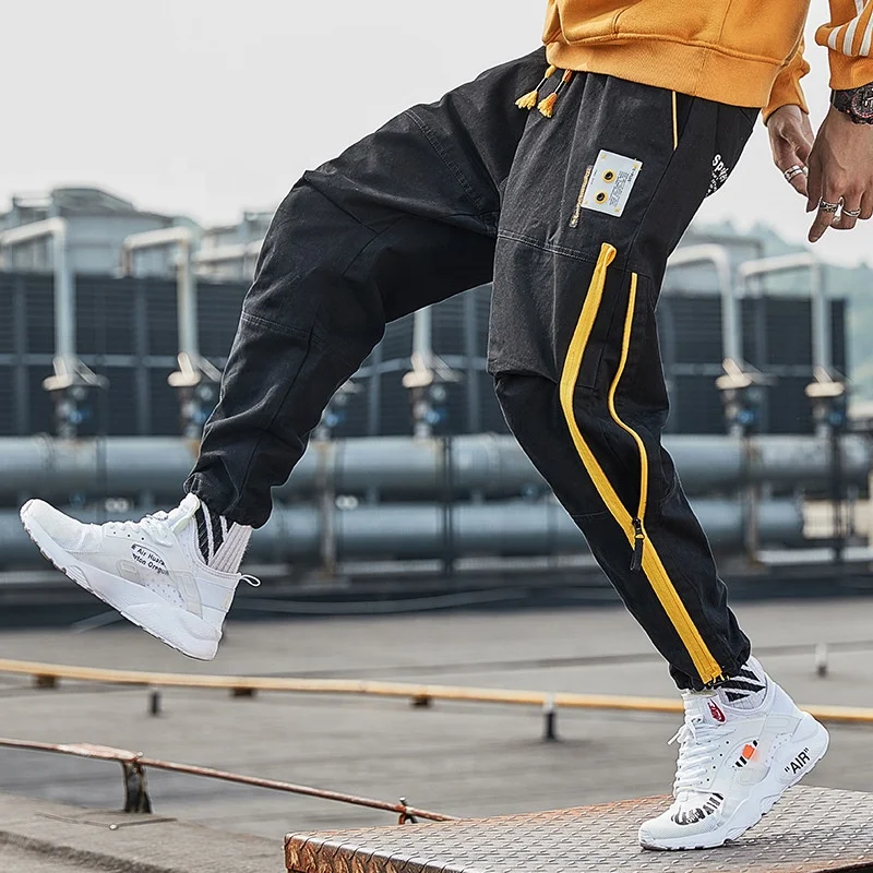 
Dropshipping Mens Streetwear 100% Cotton Fashion Khaki Cargo Jogger Pant 