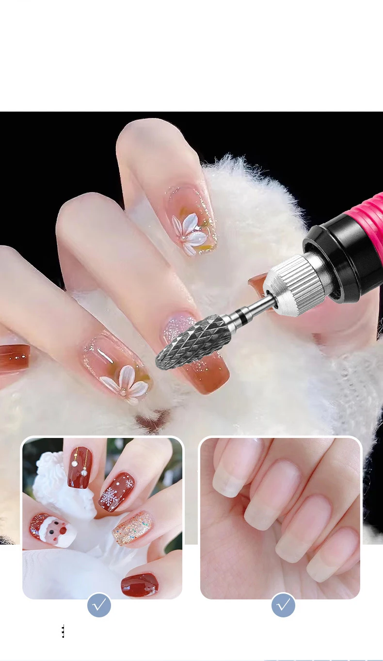 3/32 In Tapered Barrel Carbide Nail Drill Bits for Acrylic or Gel Remover