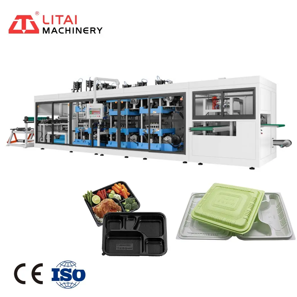 New Upgrade Automatic Food Grade Safe To Reheat In The Microwave Biodegradable Plastic Lunch Box Making Machine