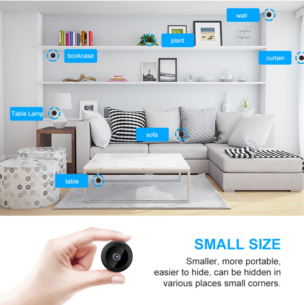 Home Security mini camera monitor A9 Camera 1080p HD Resolution Super WiFi Camera For Baby Pet CCTV Monitor