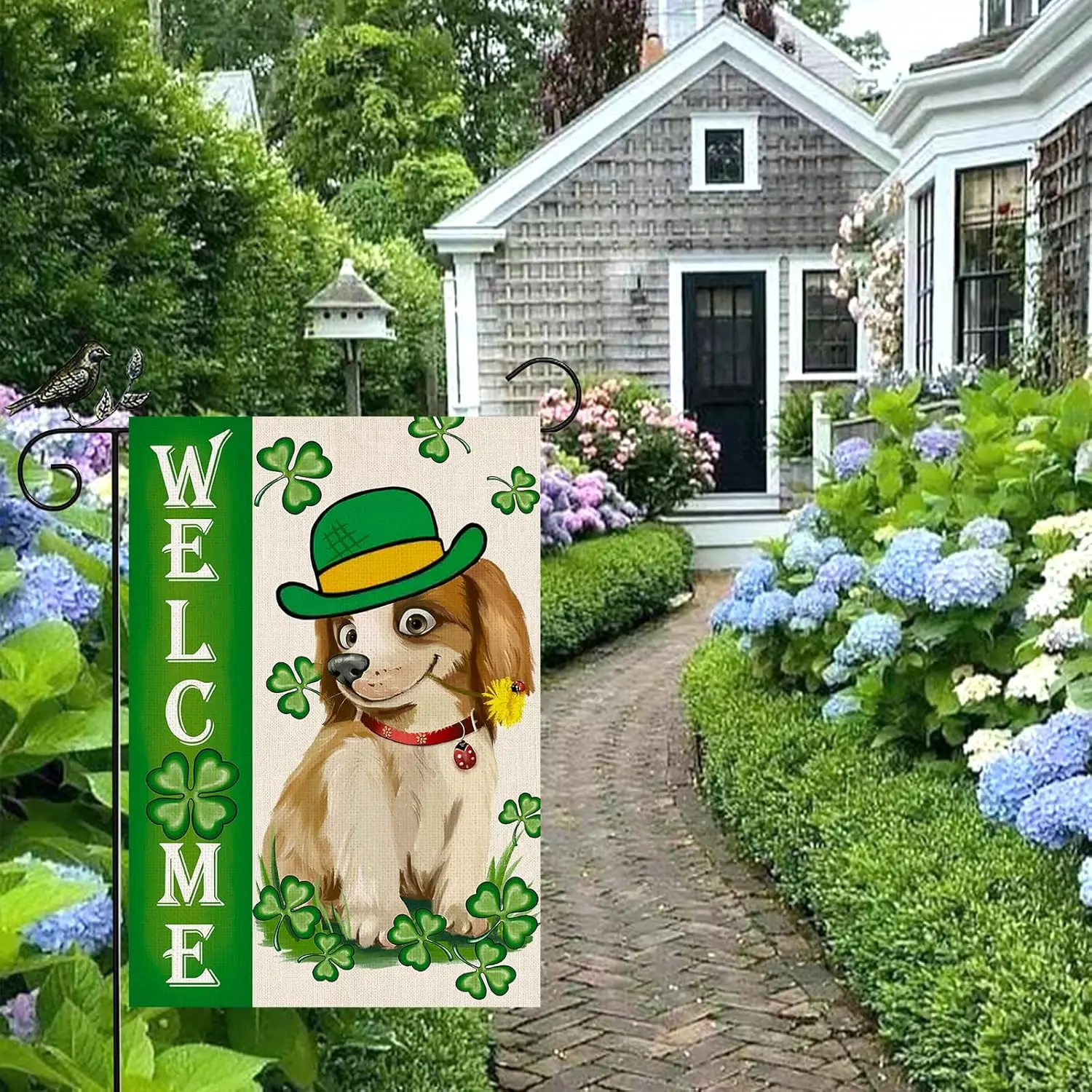 Customized 12*18inches 3 Ply Double Sided Printing Spring Garden Flag for yard decor