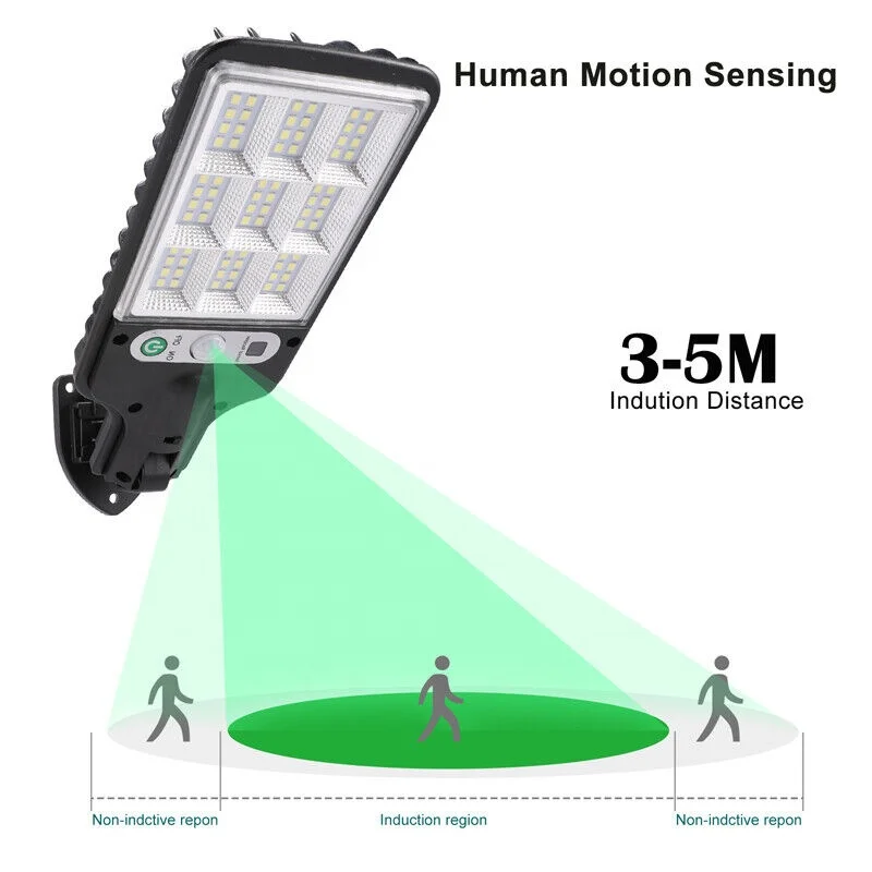 Solar Street Lights Outdoor Solar Lamp With 3 Light Mode Waterproof Motion Sensor Security Lighting for Garden Patio Path Yard