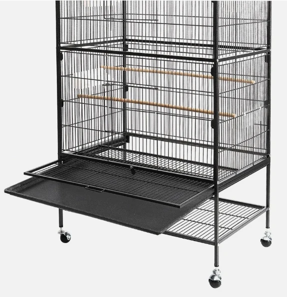 Large Wrought Iron Bird Cage Flight Canary Parakeet Cockatiel Lovebird Finch Sugar Glider Cage with Removable Stand
